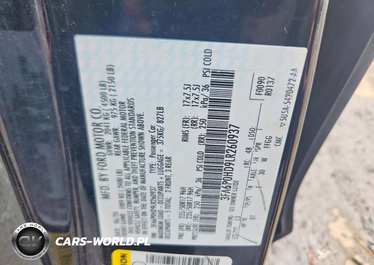 2020 Ford Fusion Se VIN:3FA6P0HD9LR260937 - 13