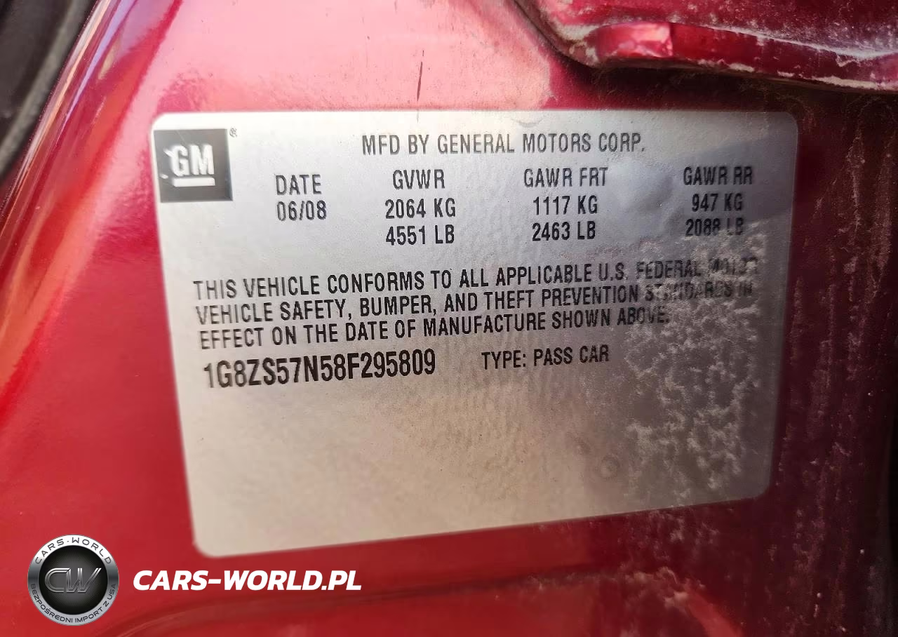 2008 Saturn Aura Xe VIN:1G8ZS57N58F295809 - 12