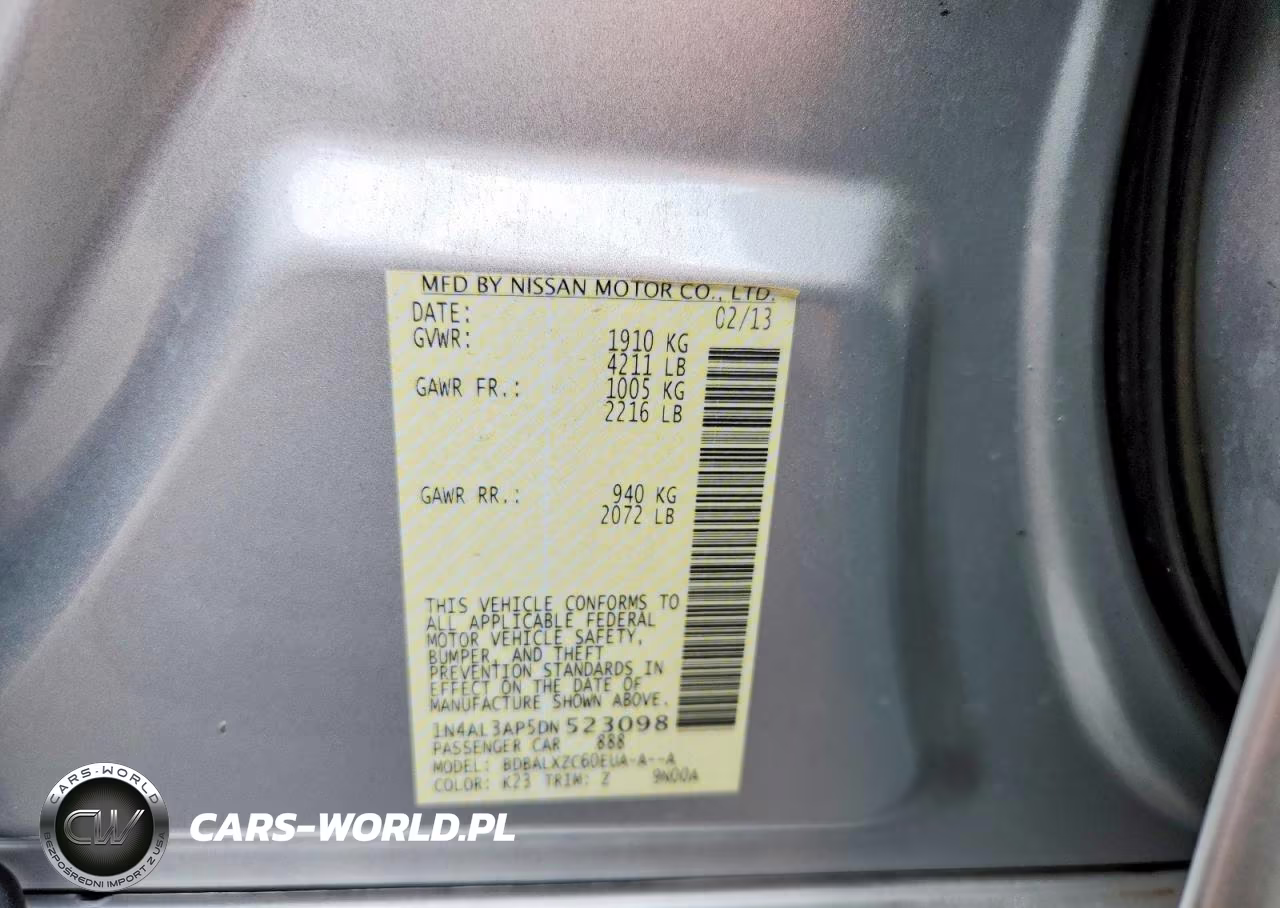 2013 Nissan Altima 2.5 VIN:1N4AL3AP5DN523098 - 12