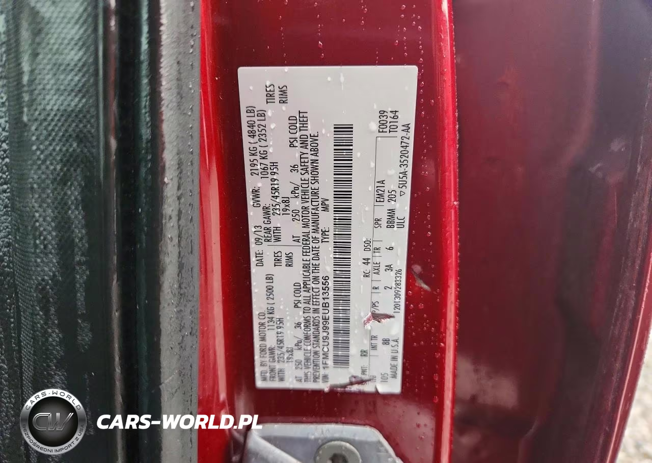 2014 Ford Escape Titanium VIN:1FMCU9J99EUB13556 - 13