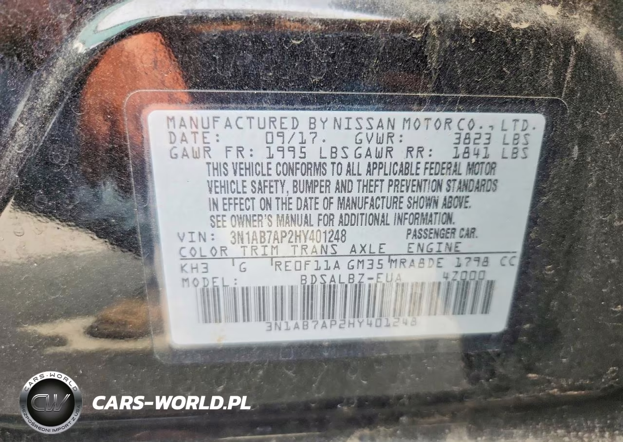 2017 Nissan Sentra S VIN:3N1AB7AP2HY401248 - 12