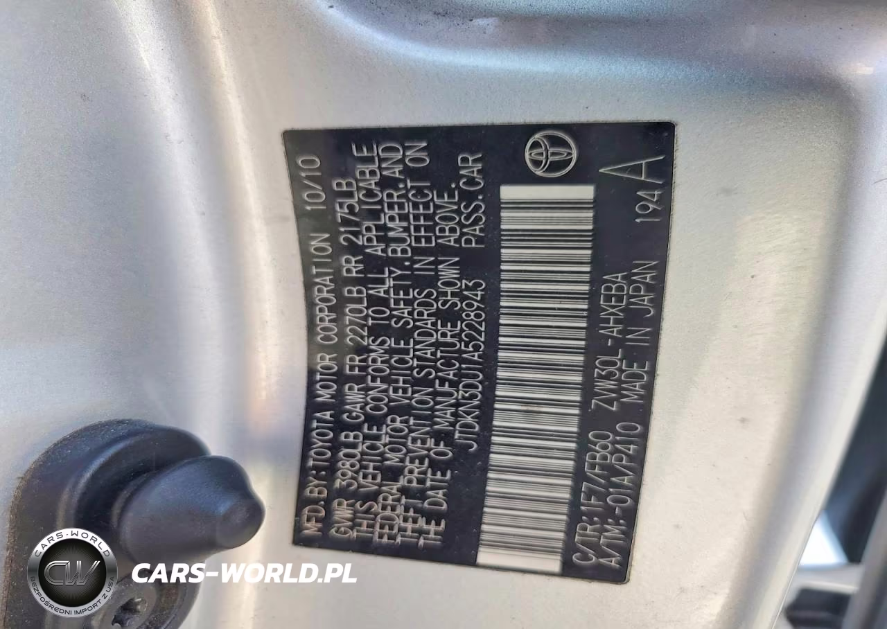 TOYOTA PRIUS VIN:JTDKN3DU1A5228943 - 12