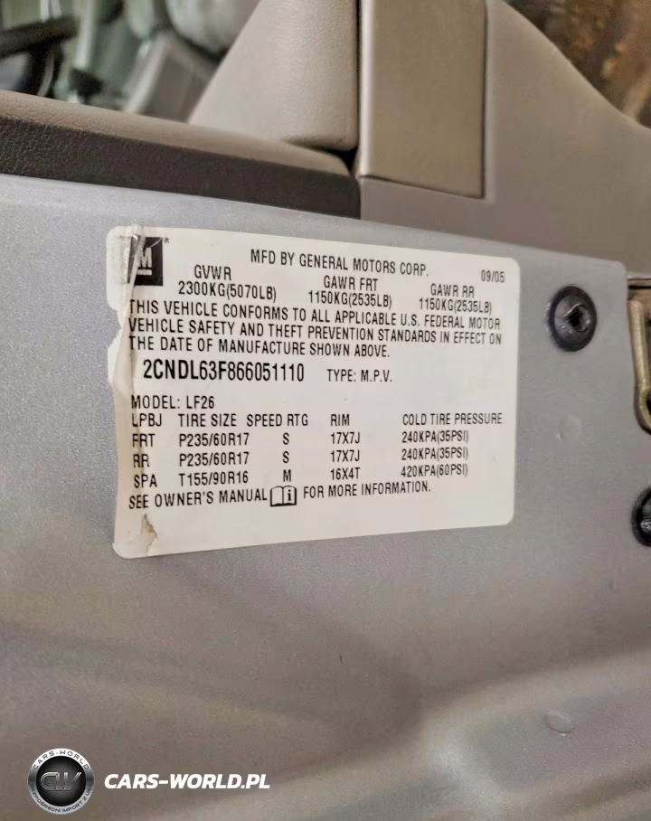 2006 Chevrolet Equinox Lt VIN:2CNDL63F866051110 - 13