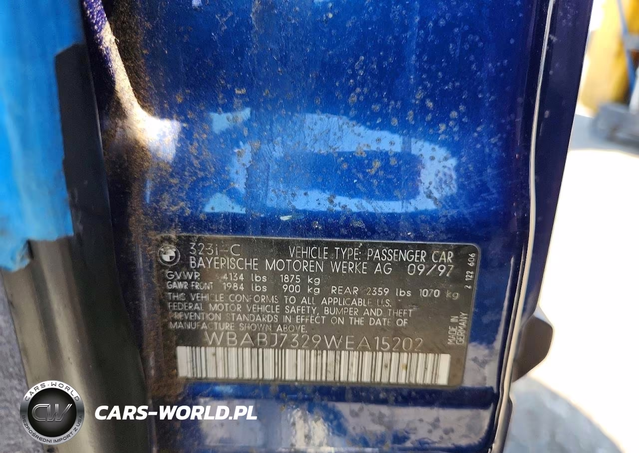 1998 BMW 323 Ic VIN:WBABJ7329WEA15202 - 12