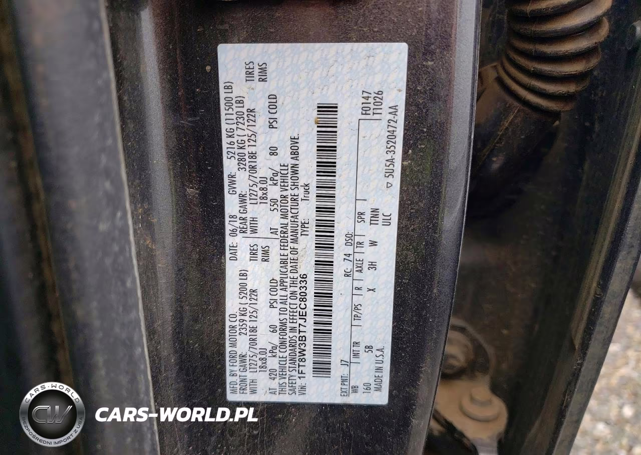 2018 Ford F350 Super Duty VIN:1FT8W3BT7JEC80336 - 13