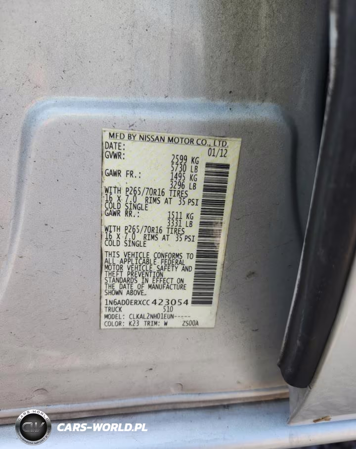 2012 Nissan Frontier S VIN:1N6AD0ERXCC423054 - 12