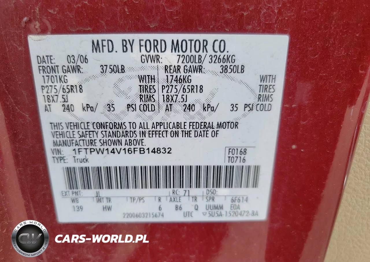 2006 Ford F150 Supercrew VIN:1FTPW14V16FB14832 - 12