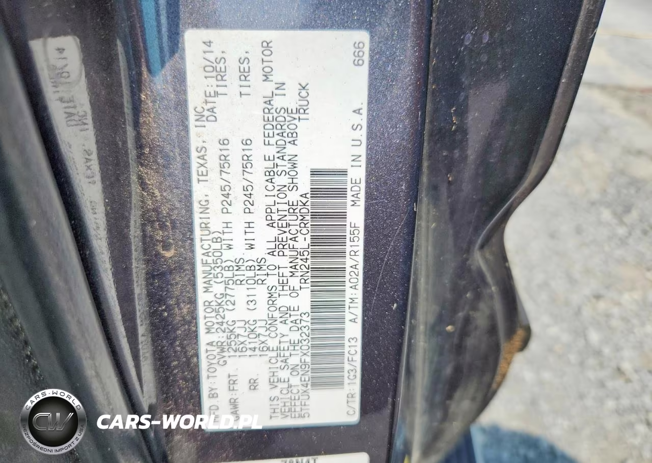 2015 Toyota Tacoma Base VIN:5TFUX4EN9FX032373 - 12