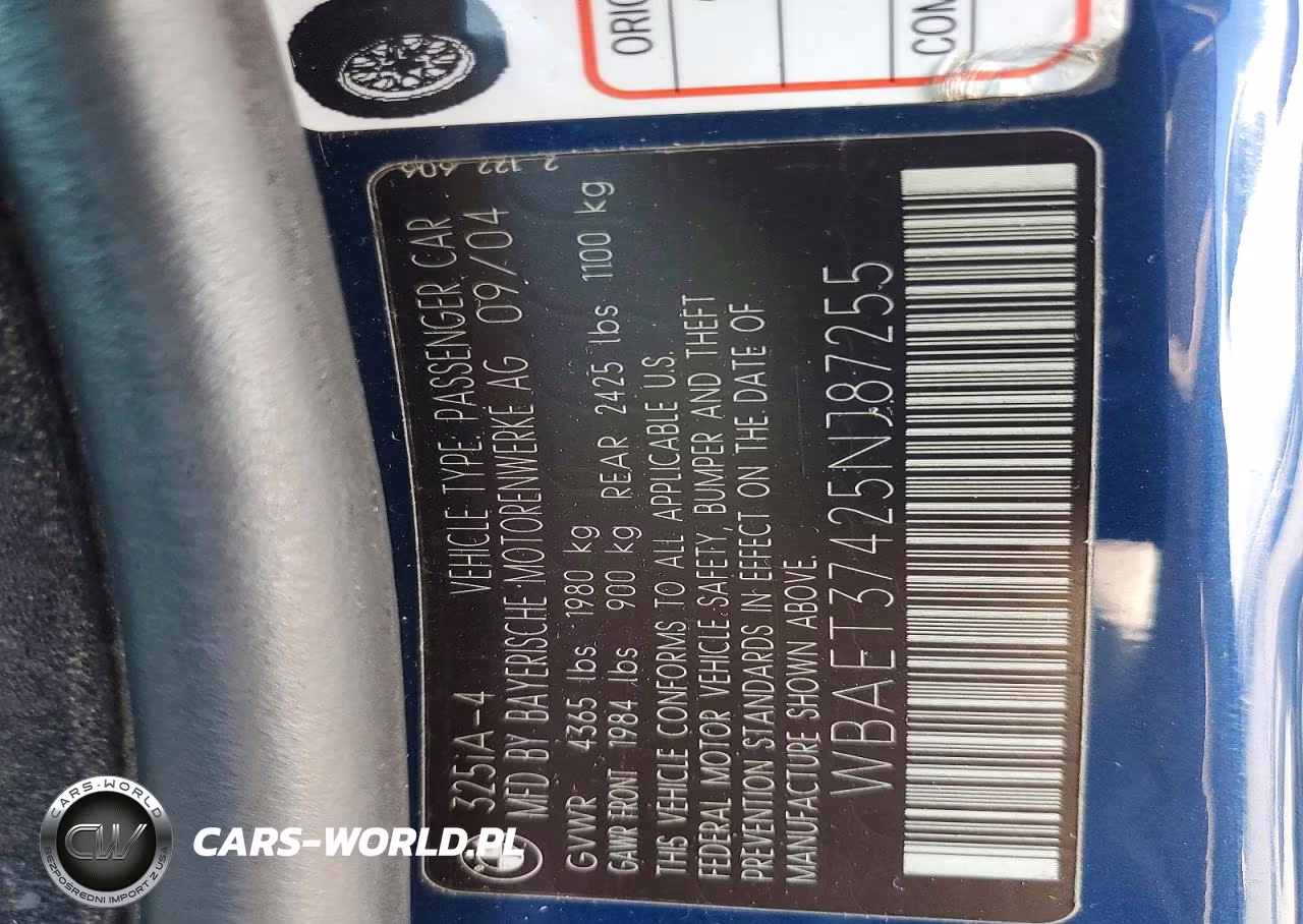 2005 BMW 325 I VIN:WBAET37425NJ87255 - 12