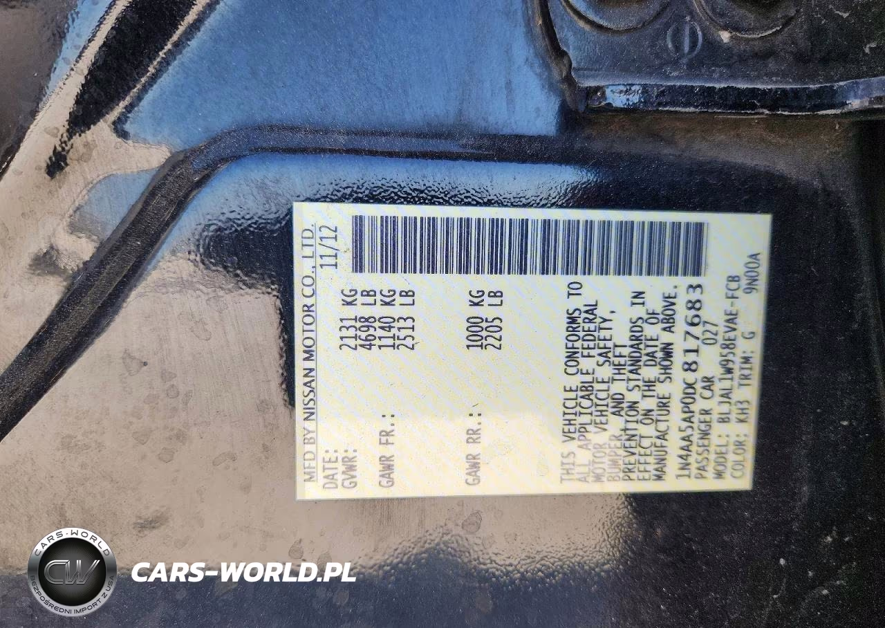 2013 Nissan Maxima 3.5 S VIN:1N4AA5AP0DC817683 - 13