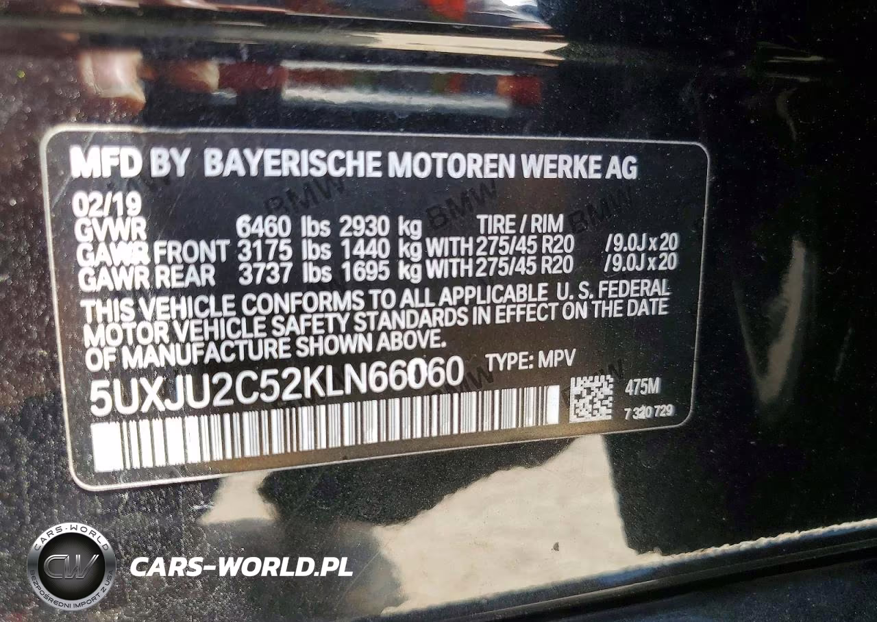 2019 BMW X5 xDrive50I VIN:5UXJU2C52KLN66060 - 14