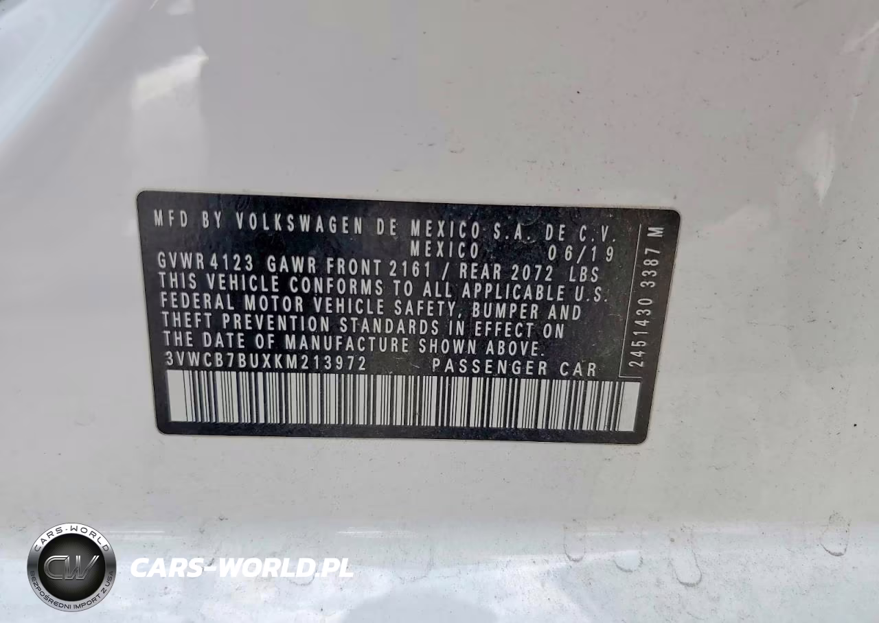 2019 Volkswagen Jetta S VIN:3VWCB7BUXKM213972 - 12