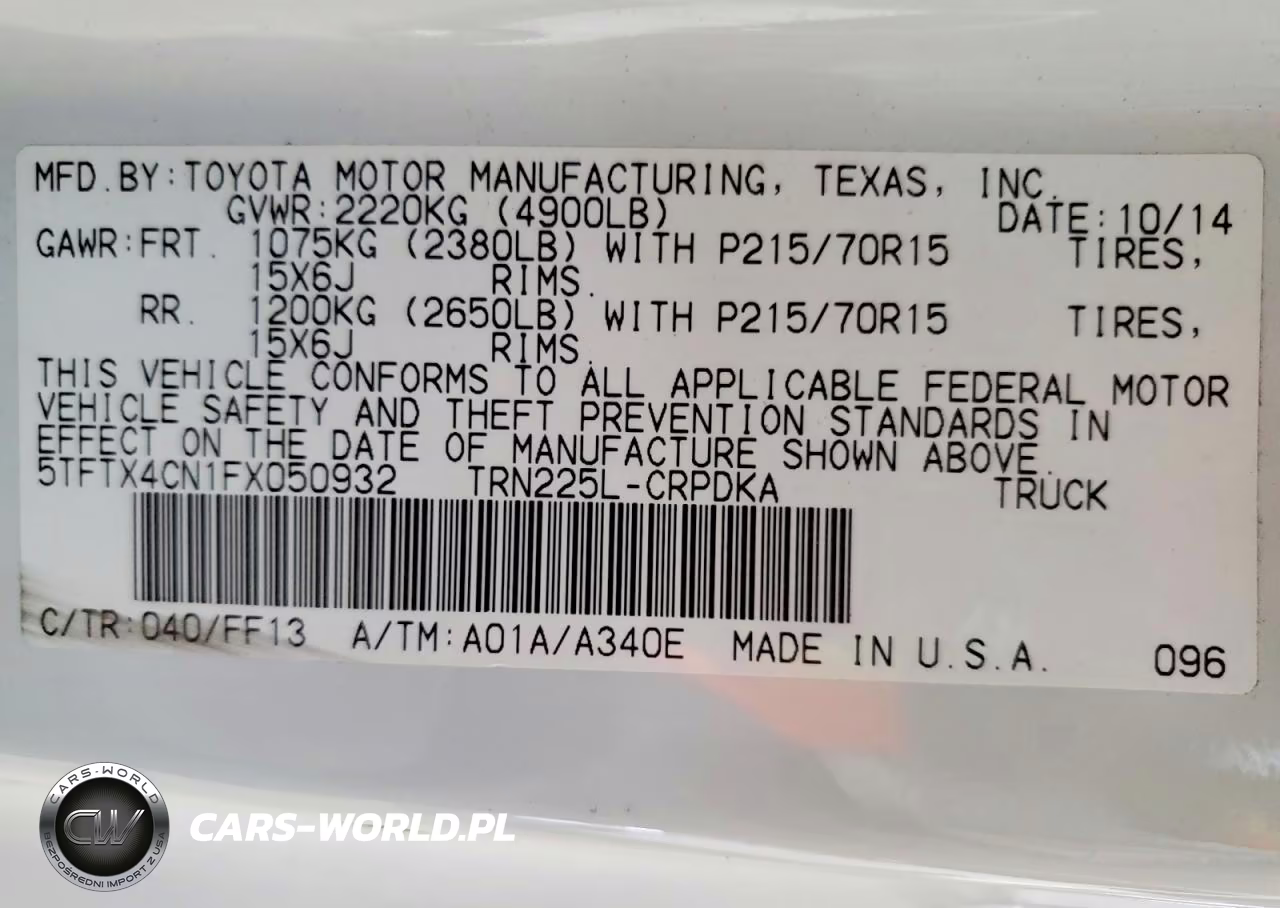 2015 Toyota Tacoma Access Cab VIN:5TFTX4CN1FX050932 - 13