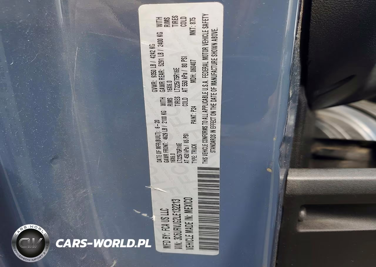2020 Ram Promaster 3500 Delivery Van VIN:3C6URVJG2LE132213 - 13