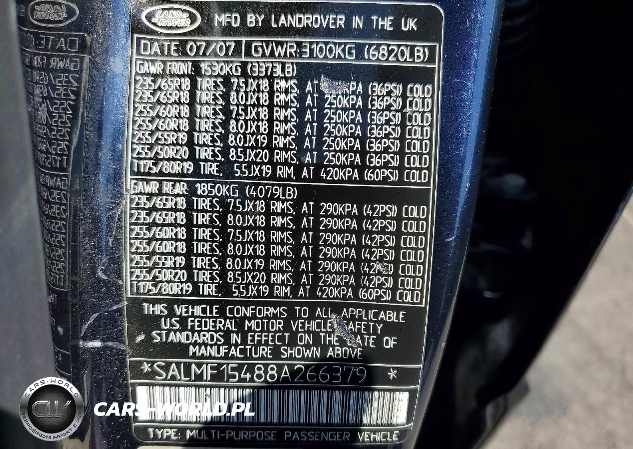 2008 Land Rover Range Rover Hse VIN:SALMF15488A266379 - 13