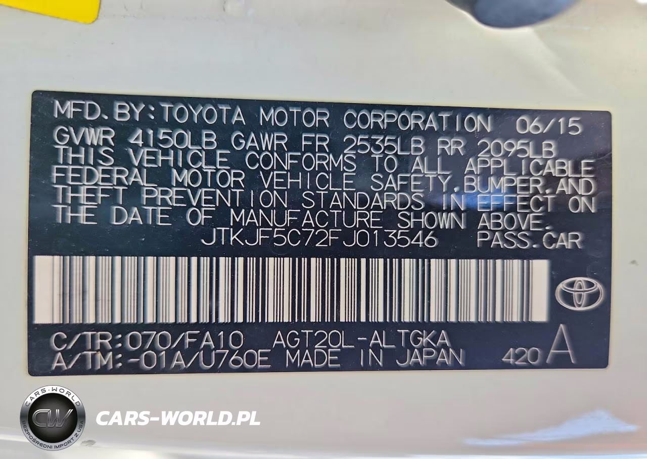 2015 Toyota Scion Tc VIN:JTKJF5C72FJ013546 - 12