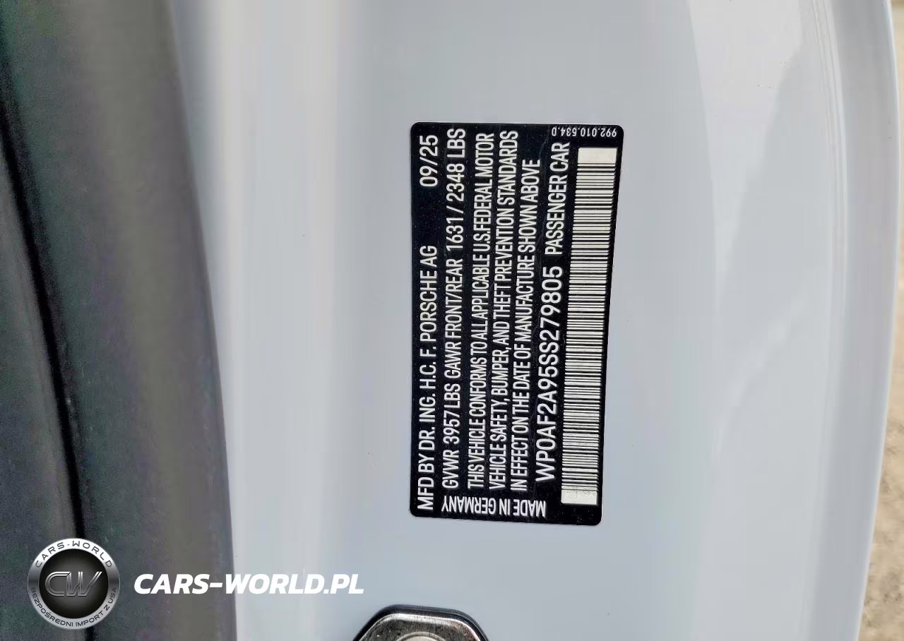 2025 Porsche 911 Gt3 Rs VIN:WP0AF2A95SS279805 - 13