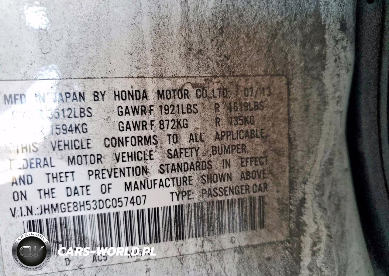 2013 Honda Fit Sport VIN:JHMGE8H53DC057407 - 12