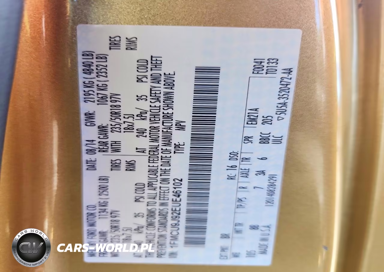 2014 Ford Escape Titanium VIN:1FMCU9J92EUE46102 - 13