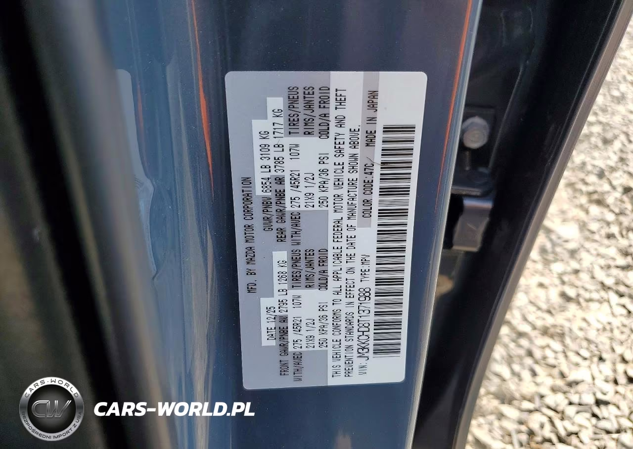 2026 Mazda Cx-90 Premium Sport VIN:JM3KKCHD8T1371988 - 13