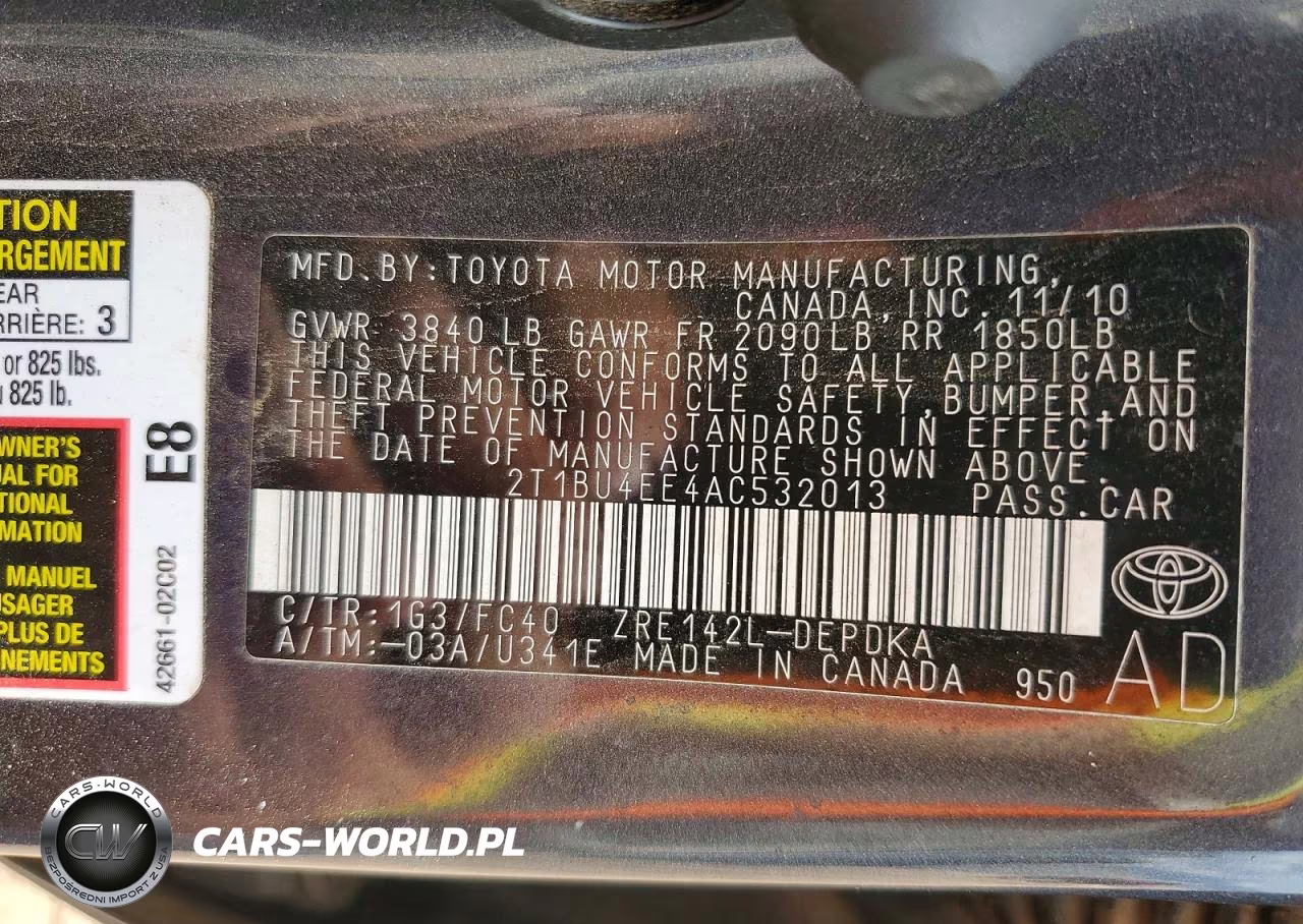 2010 Toyota Corolla Le VIN:2T1BU4EE4AC532013 - 12