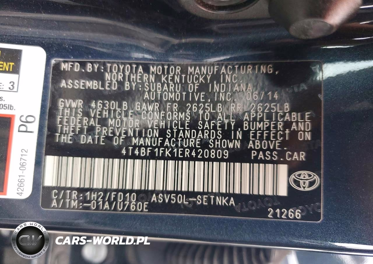 2014 Toyota Camry Le VIN:4T4BF1FK1ER420809 - 13