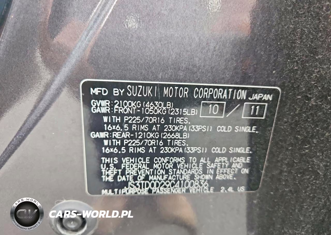 2012 Suzuki Grand Vitara Premium VIN:JS3TD0D29C4100836 - 13
