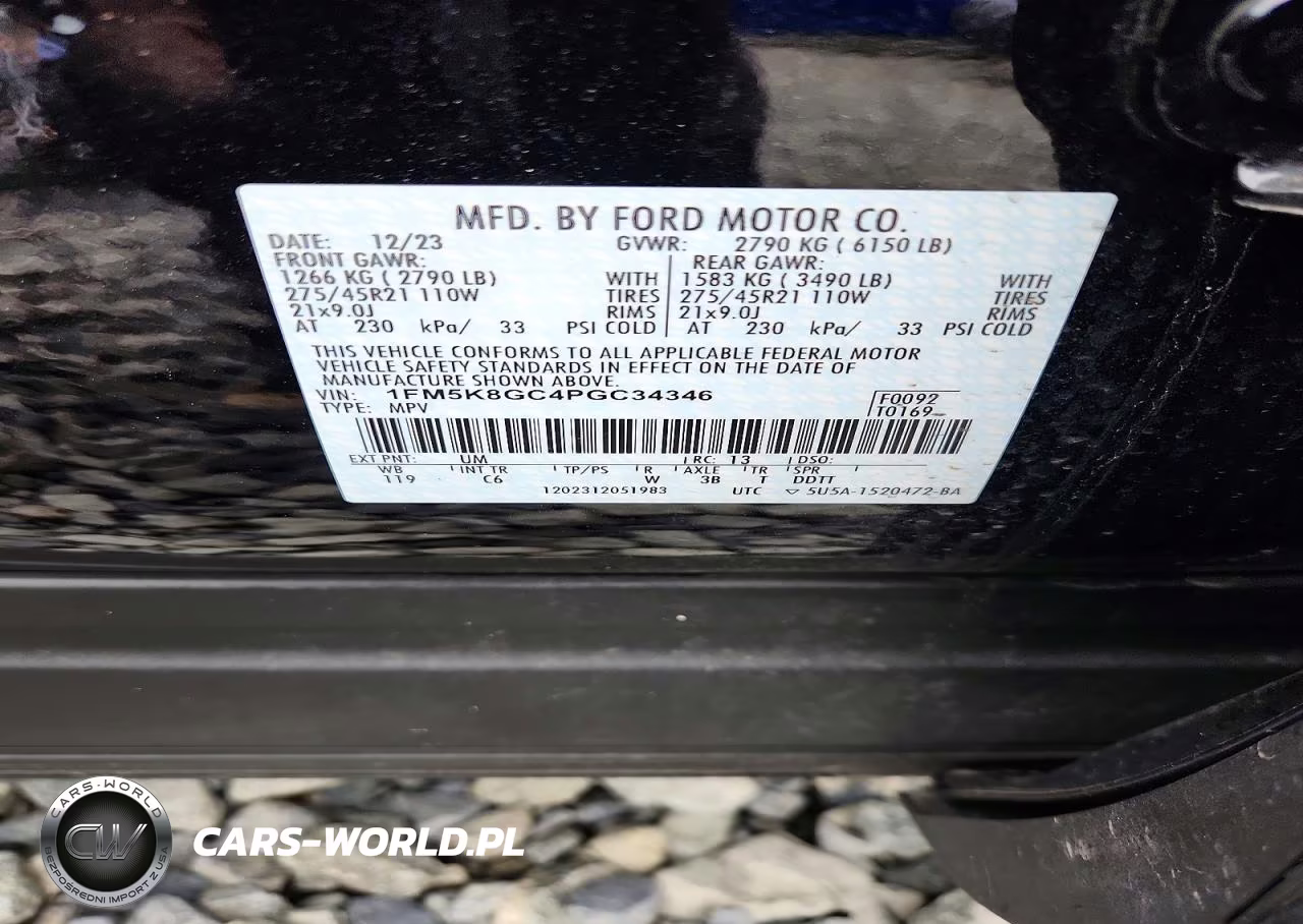 2023 Ford Explorer St VIN:1FM5K8GC4PGC34346 - 12