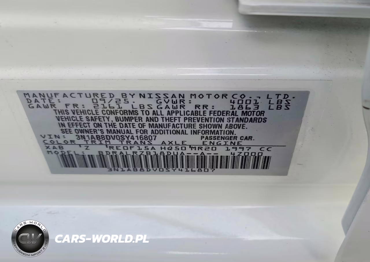 2025 Nissan Sentra Sr VIN:3N1AB8DV0SY416807 - 12