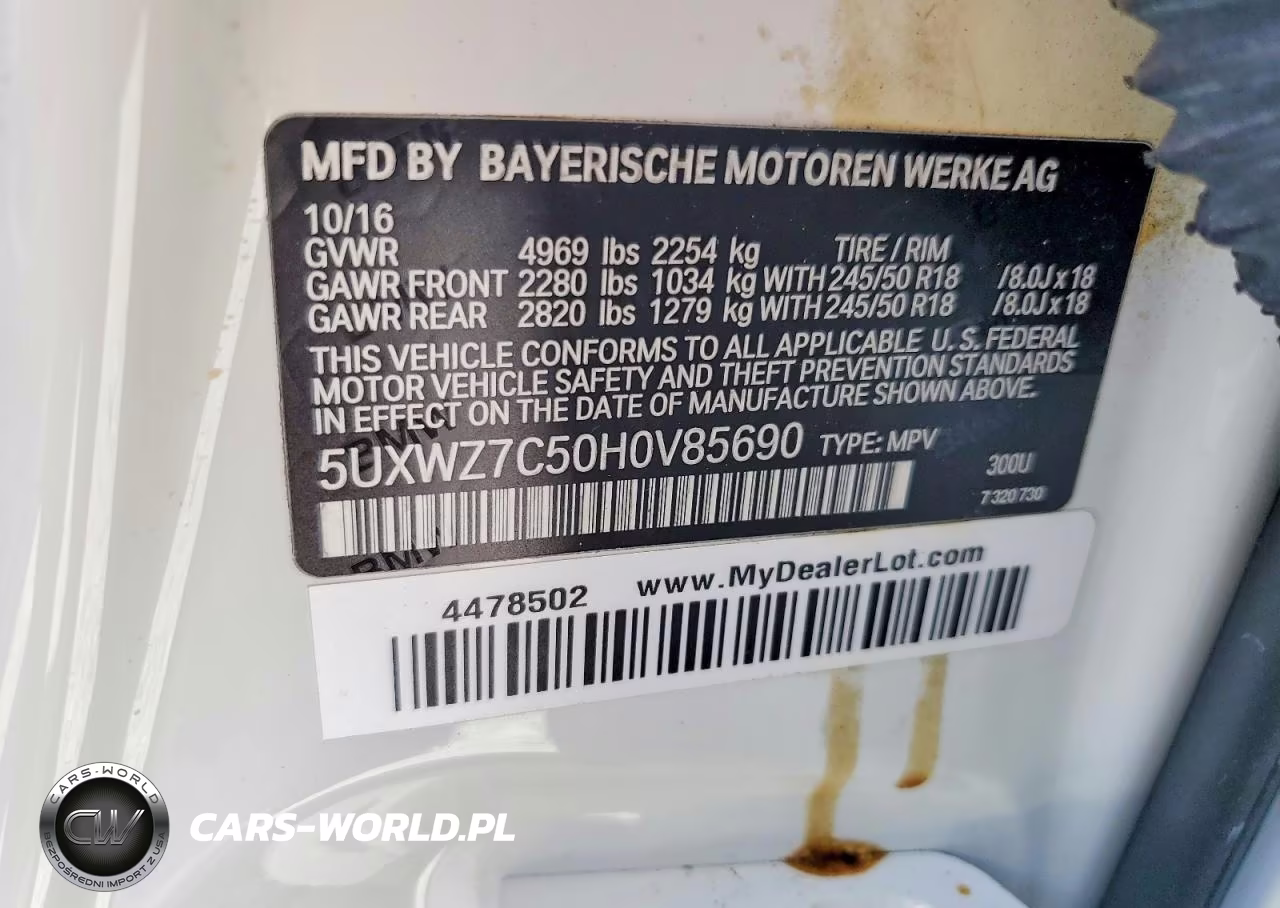 2017 BMW X3 Sdrive28I VIN:5UXWZ7C50H0V85690 - 13