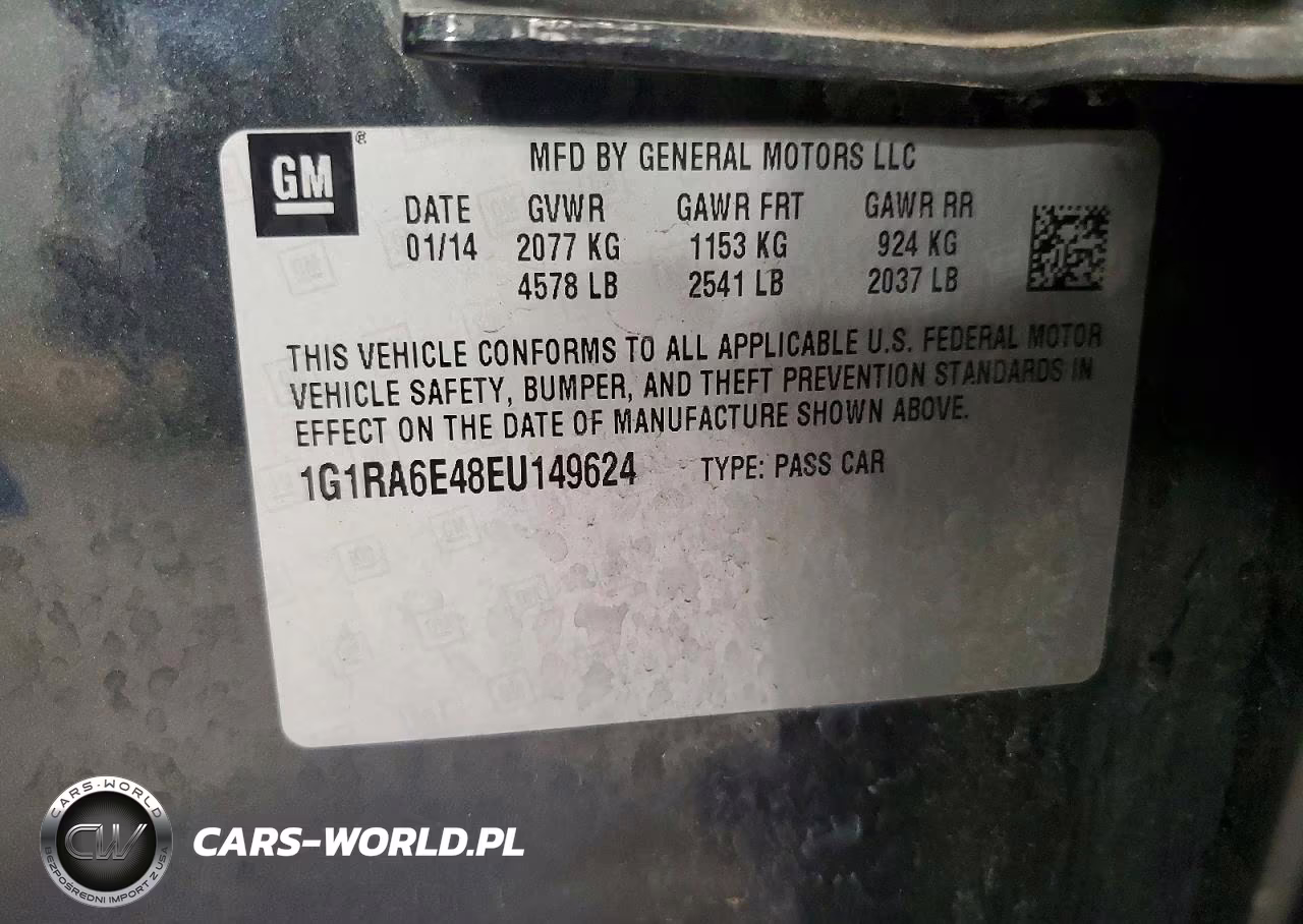 2014 Chevrolet Volt VIN:1G1RA6E48EU149624 - 12