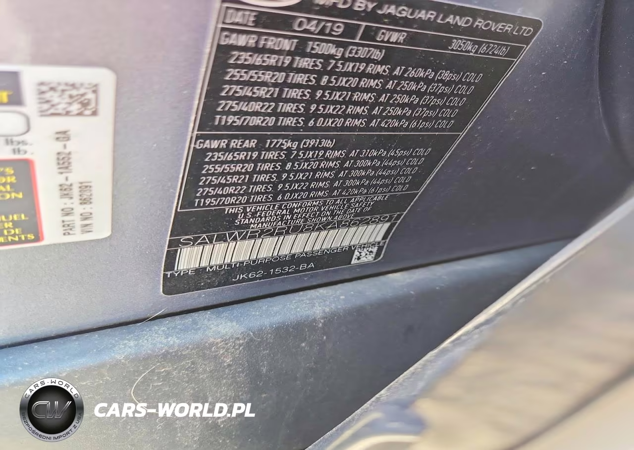 2019 Land Rover Range Rover Sport Hse VIN:SALWR2RU8KA862891 - 12