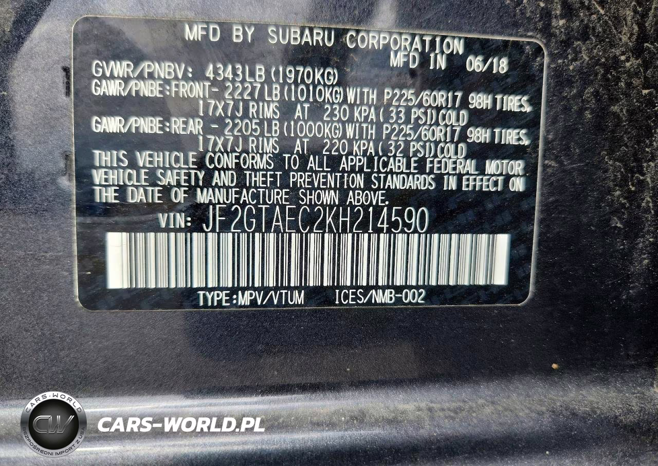 2019 Subaru Crosstrek Premium VIN:JF2GTAEC2KH214590 - 13