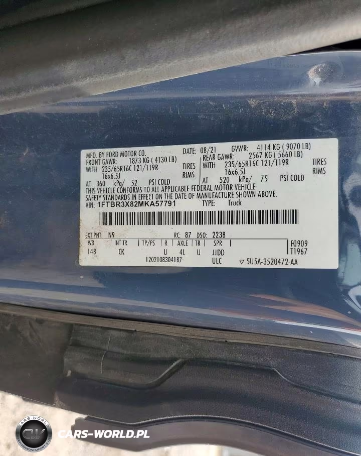 2021 Ford Transit T-250 VIN:1FTBR3X82MKA57791 - 13