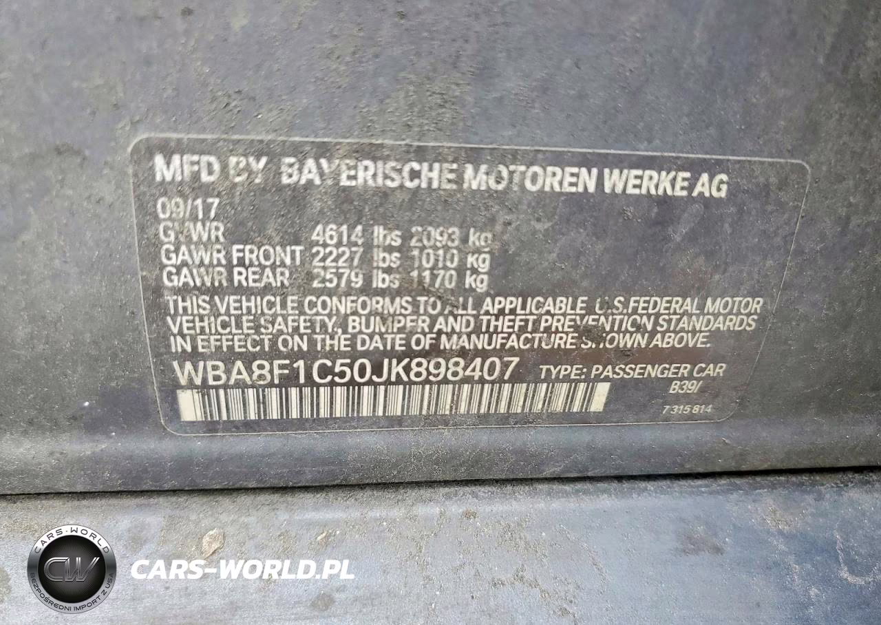 2018 BMW 328 D xDrive VIN:WBA8F1C50JK898407 - 12