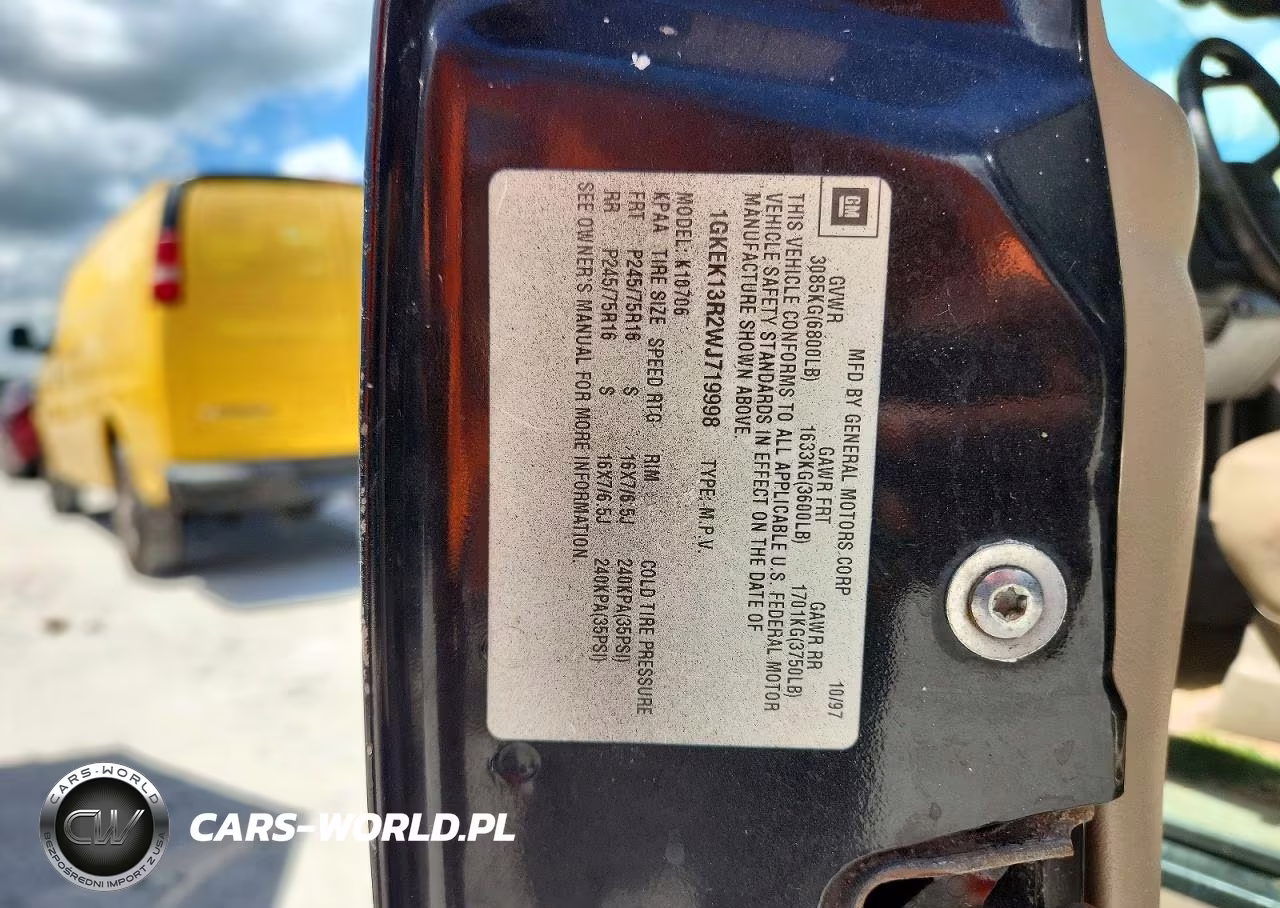 1998 GMC Yukon VIN:1GKEK13R2WJ719998 - 13