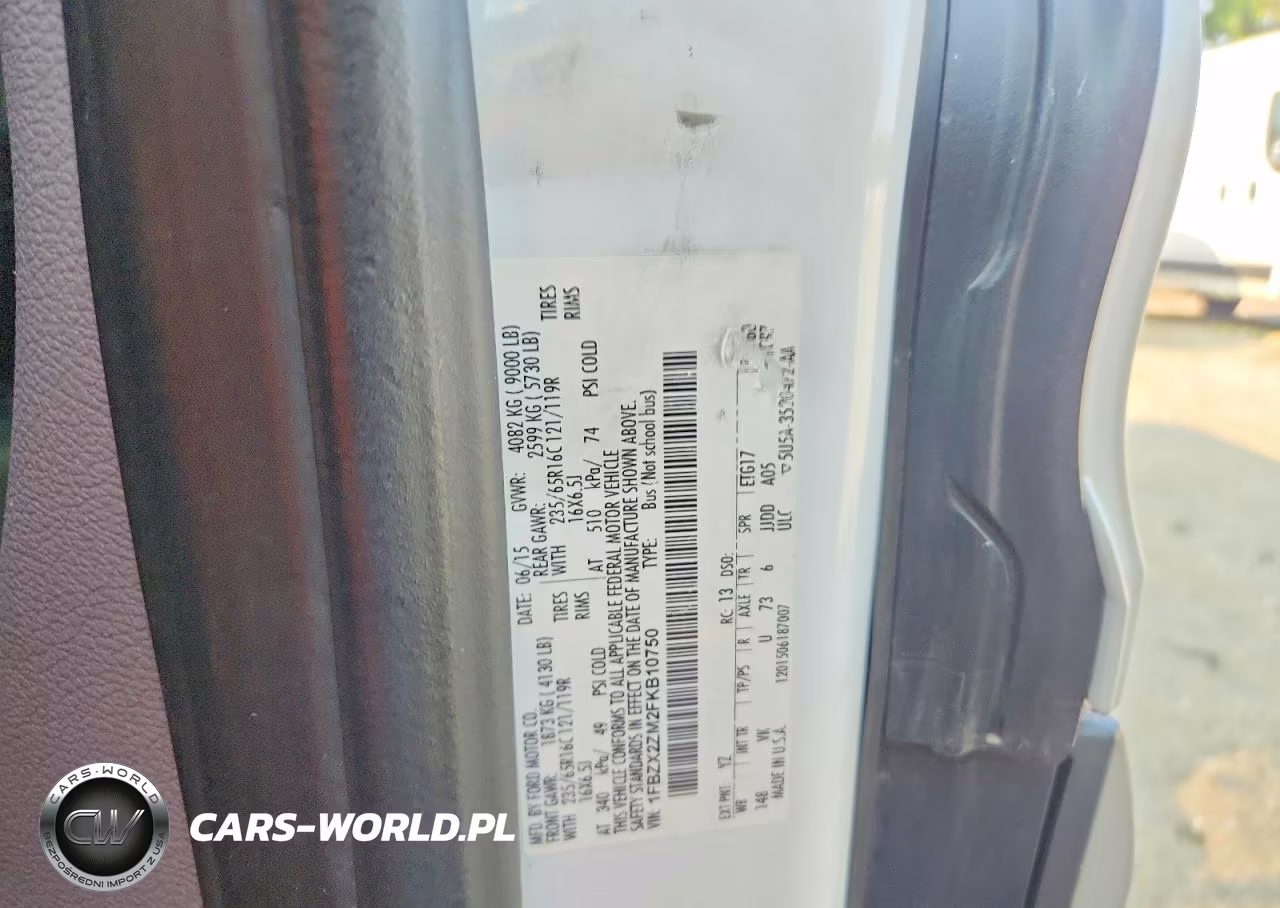 2015 Ford Transit T-350 VIN:1FBZX2ZM2FKB10750 - 13