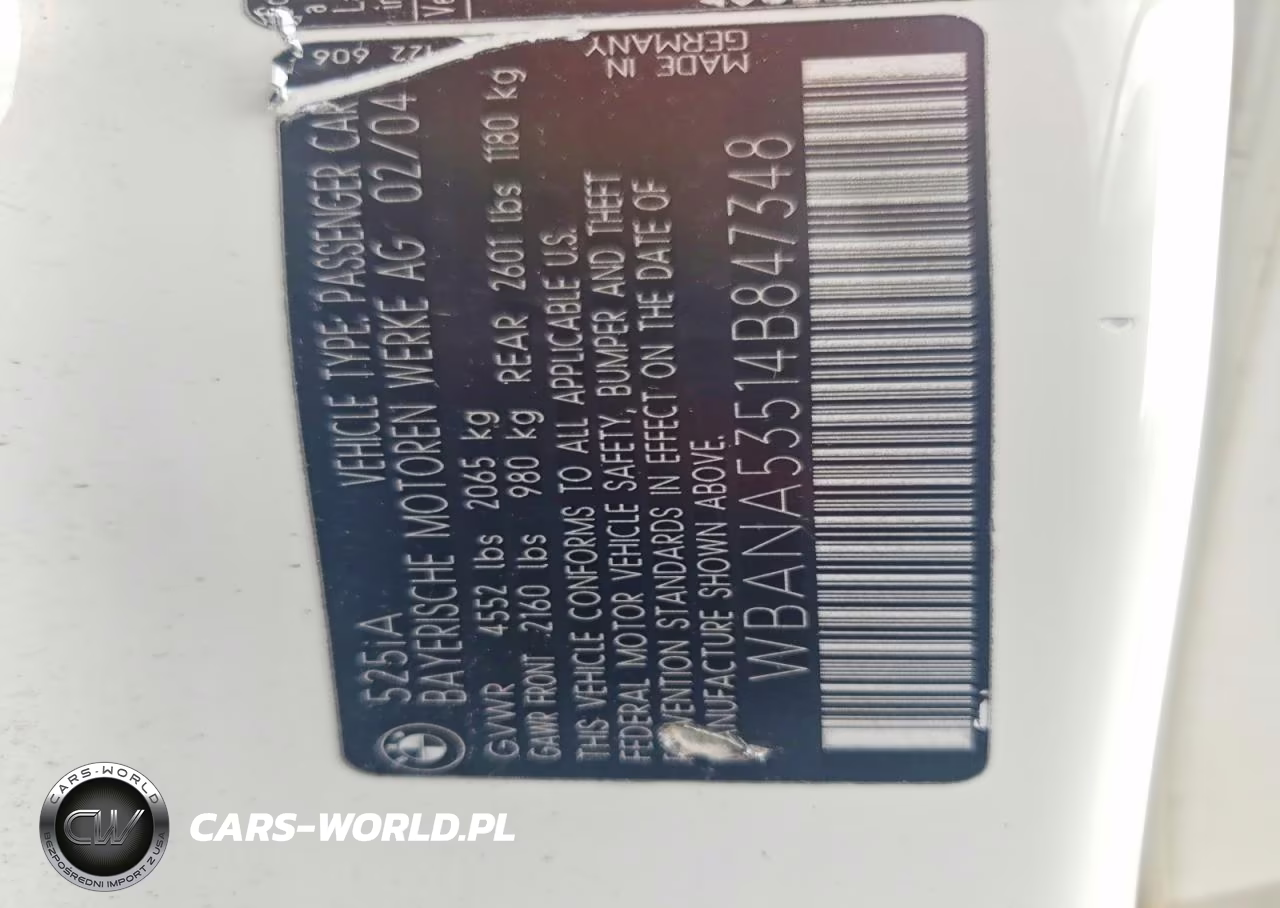 2004 BMW 525 I VIN:WBANA53514B847348 - 12