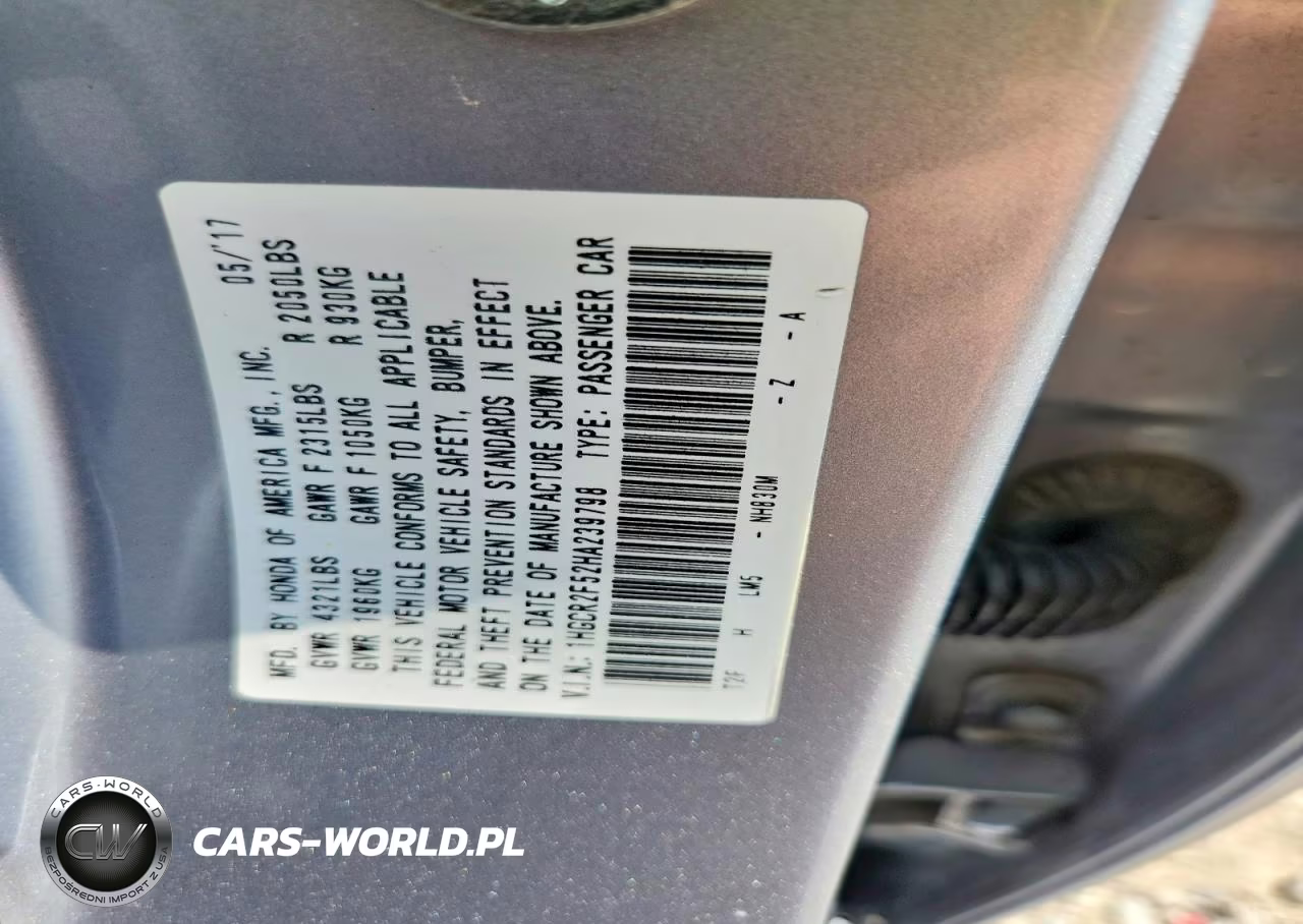 2017 Honda Accord Sport VIN:1HGCR2F52HA239798 - 12