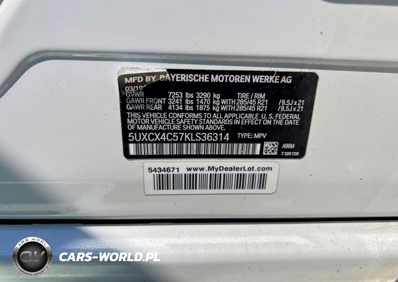 2019 BMW X7 xDrive50I VIN:5UXCX4C57KLS36314 - 11