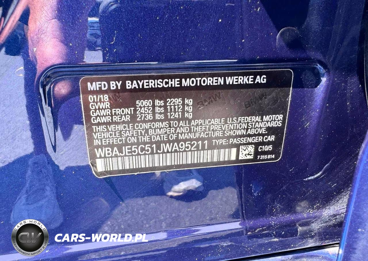 2018 BMW 540 I VIN:WBAJE5C51JWA95211 - 13