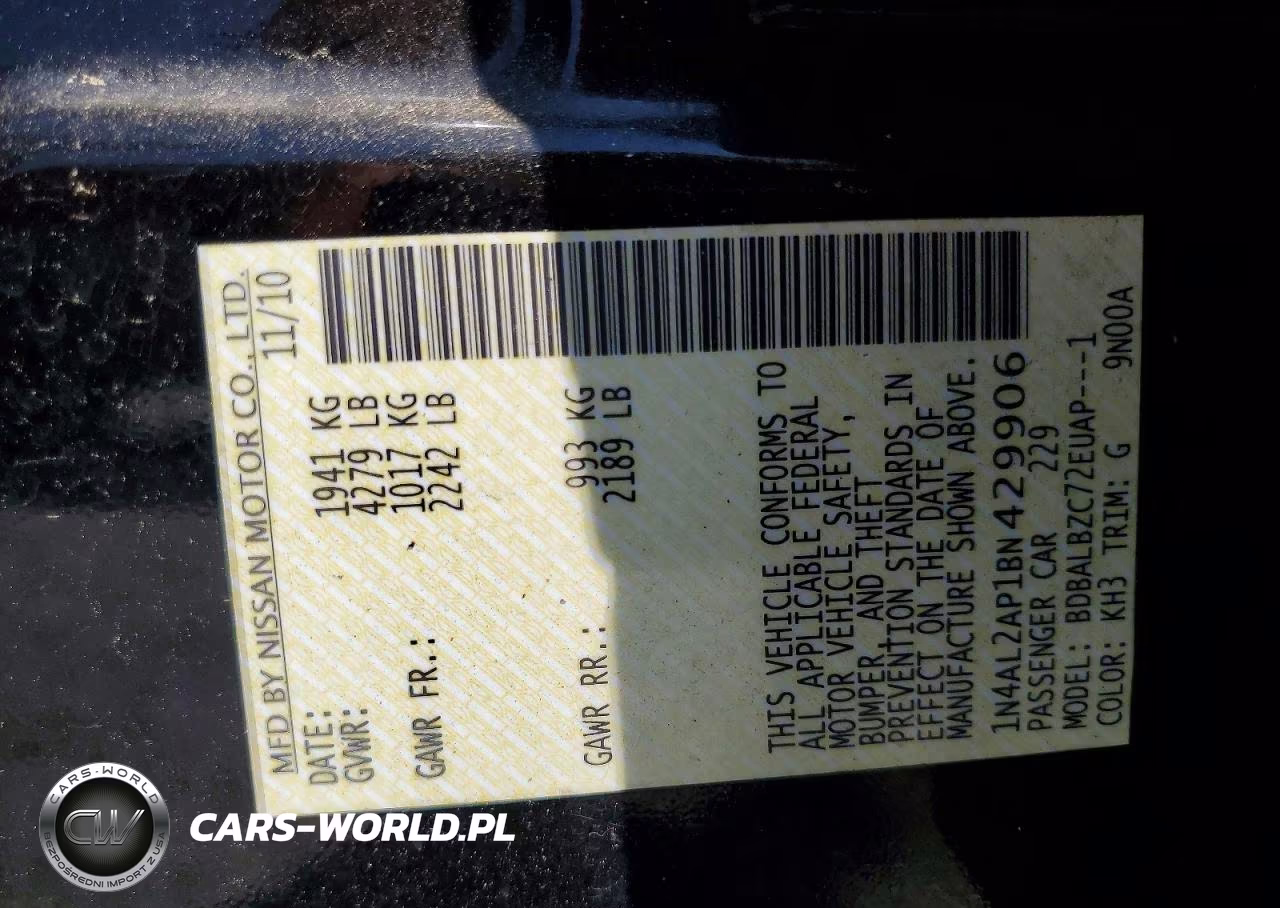 2011 Nissan Altima 2.5 VIN:1N4AL2AP1BN429906 - 12