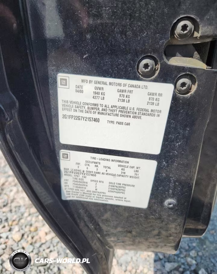 2000 Chevrolet Camaro Z28 VIN:2G1FP22G7Y2157460 - 12