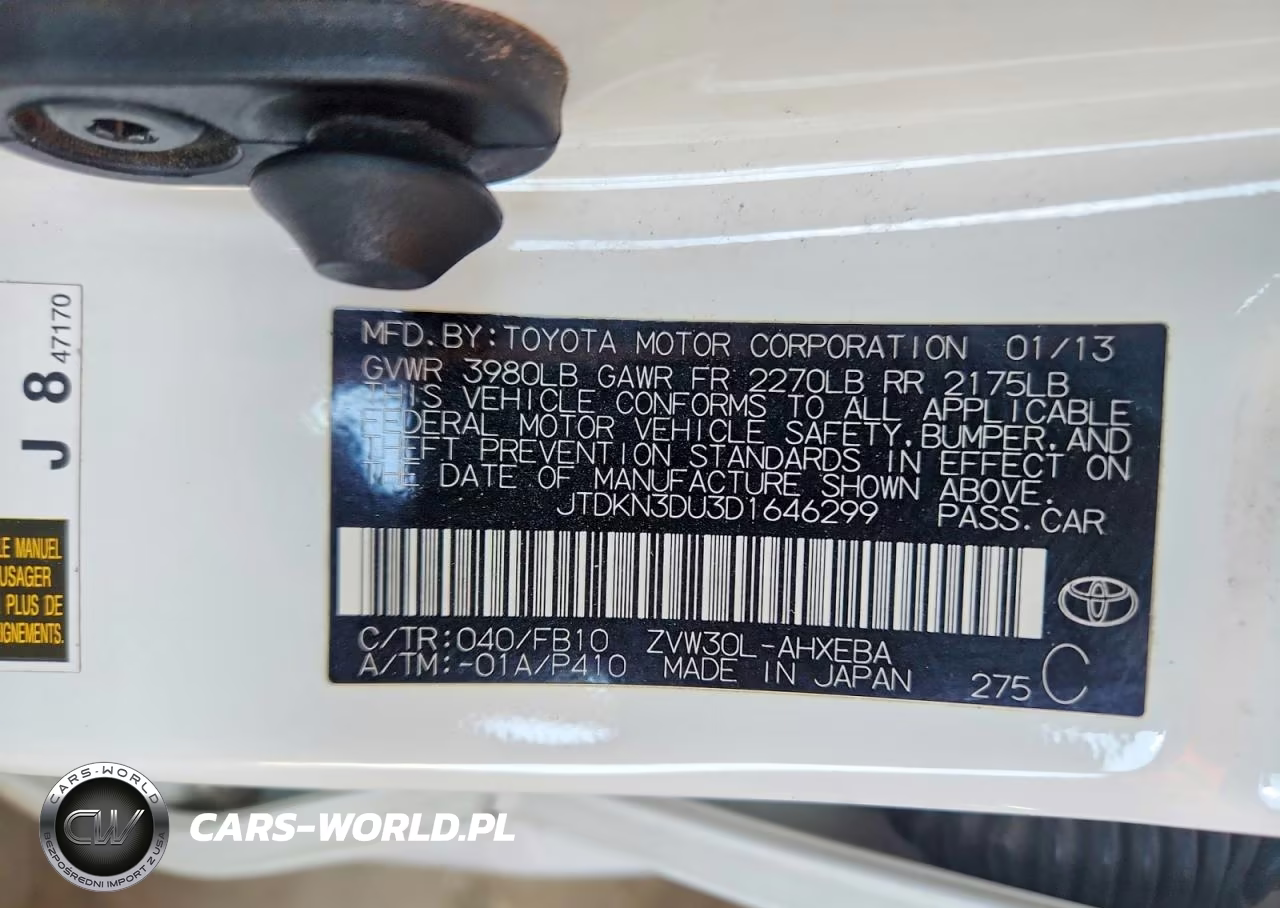 2013 Toyota Prius Two VIN:JTDKN3DU3D1646299 - 13