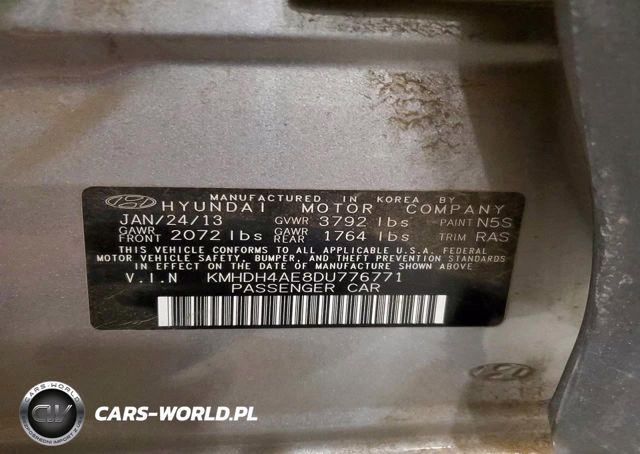 2013 Hyundai Elantra Limited VIN:KMHDH4AE8DU776771 - 12