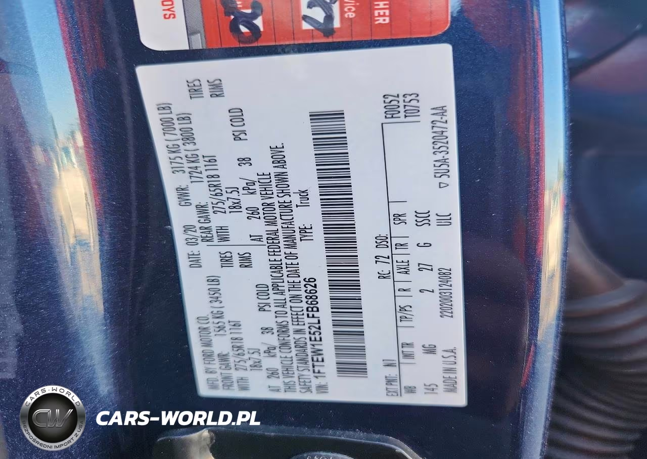 2020 Ford F150 Supercrew VIN:1FTEW1E52LFB68626 - 13