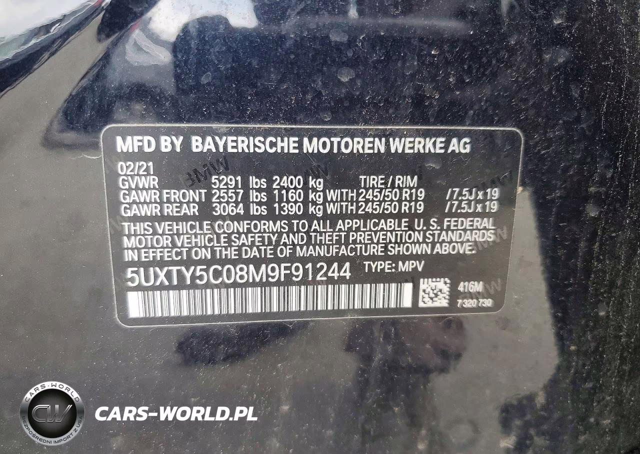 2021 BMW X3 xDrive30I VIN:5UXTY5C08M9F91244 - 13