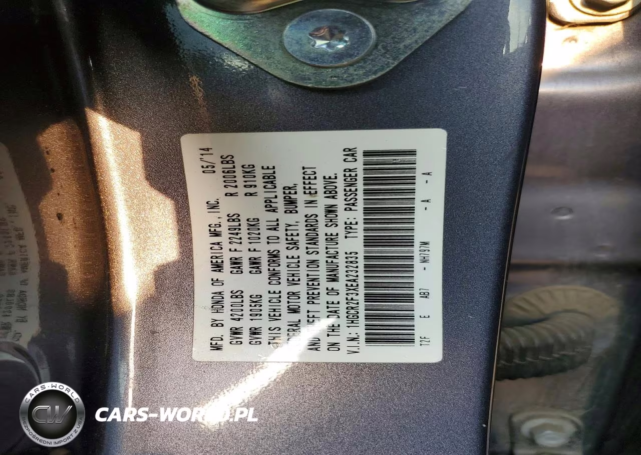 2014 Honda Accord Lx VIN:1HGCR2F3XEA232835 - 13