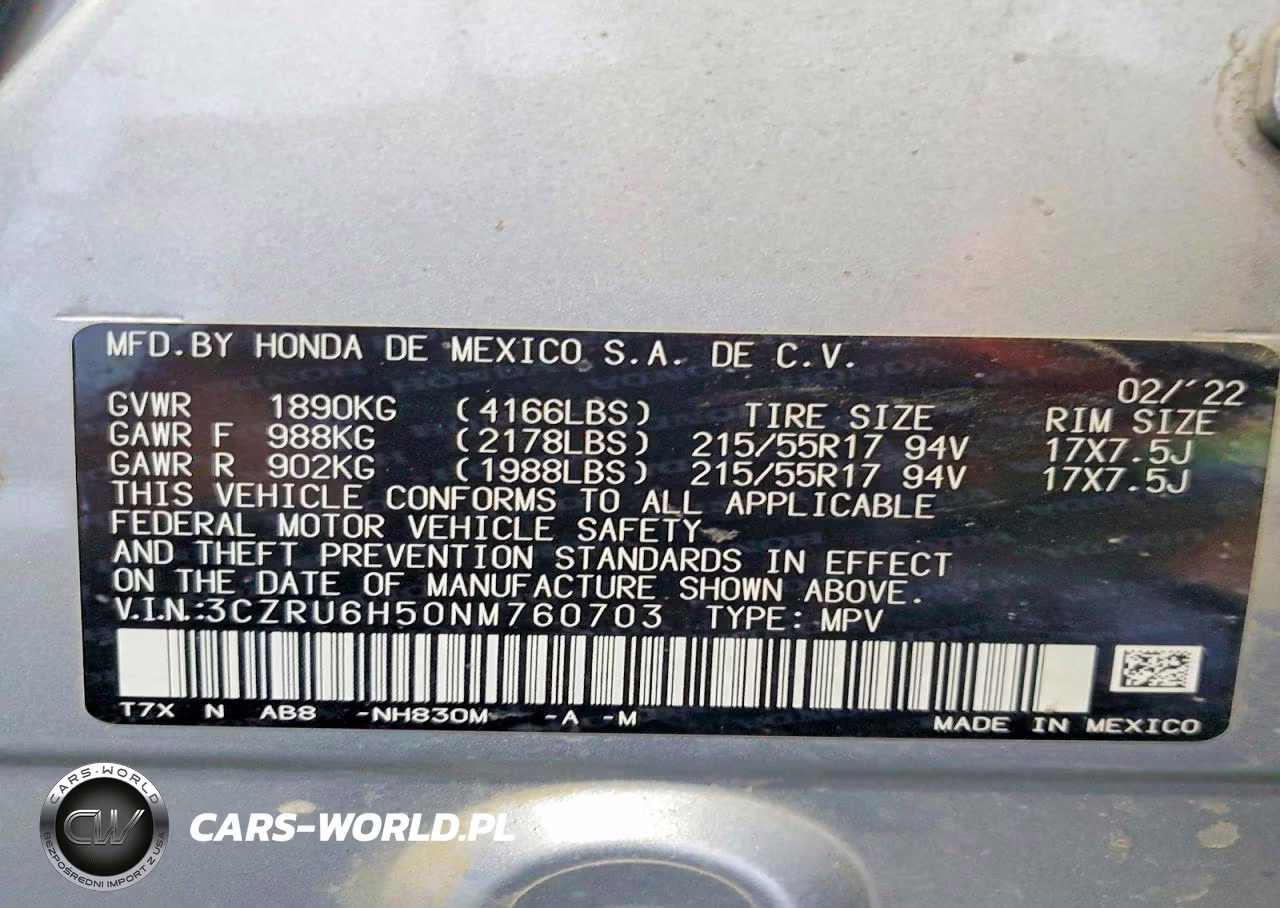 2022 Honda Hr-V Ex VIN:3CZRU6H50NM760703 - 26