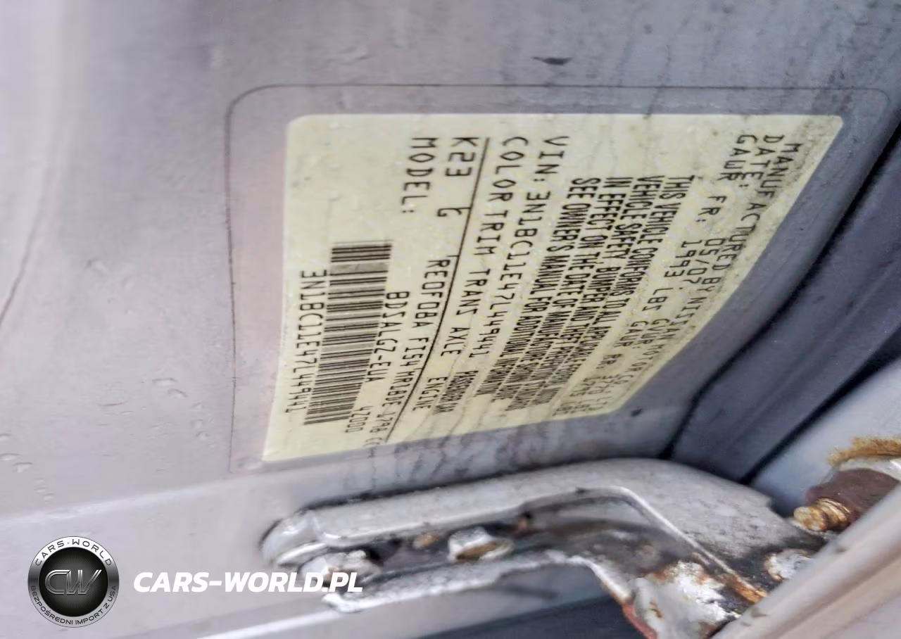 2007 Nissan Versa 1.8 S VIN:3N1BC11E47L449441 - 12